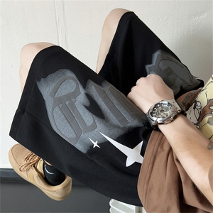 短裤男夏季潮流宽松vintage五分裤高街潮牌休闲运动裤 K7182-P24图片