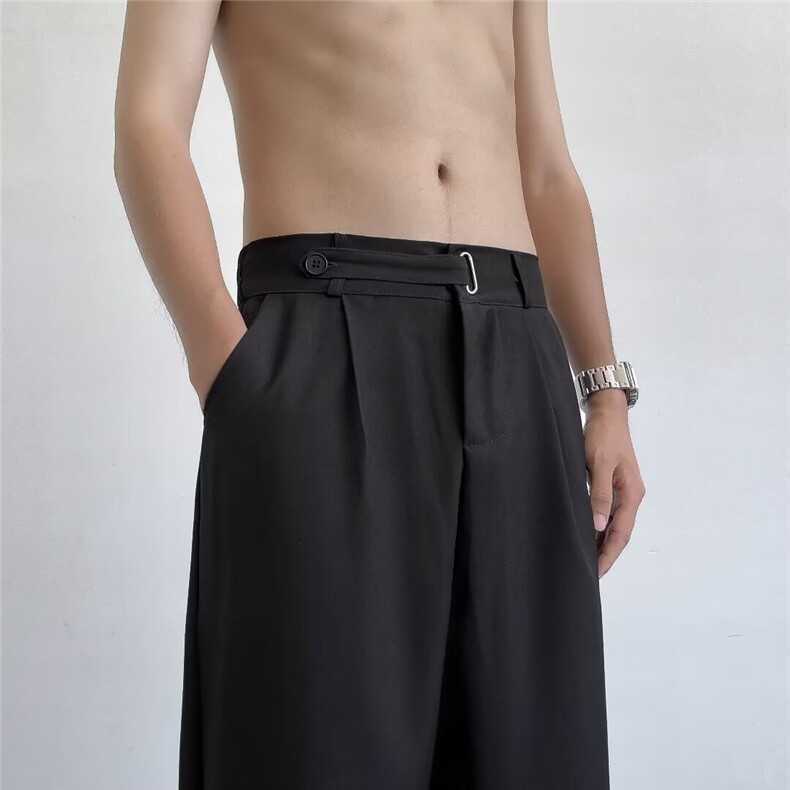 垂感休闲西装裤男士夏季薄款冰丝宽松垂坠感  LK38 P38图片