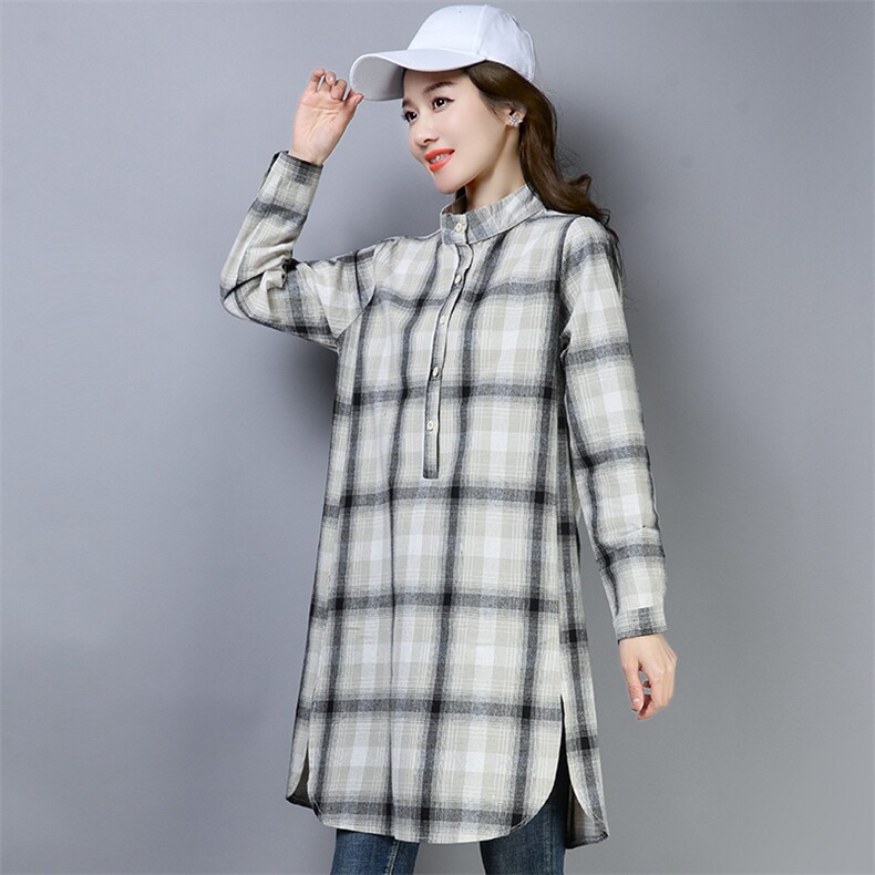2021春季新款格子衬衫修身显瘦百搭简约休闲个性,女装衬衫,小林双子