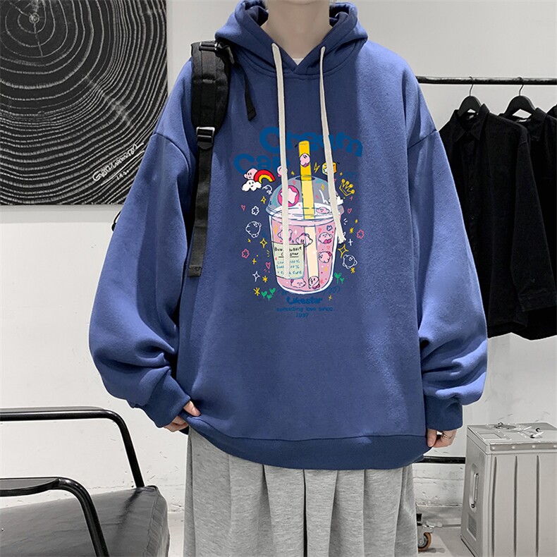 纯棉连帽卫衣男大码运动帽衫宽松薄WY2332-P35加绒款-P40,男装卫衣,电商A040