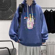 纯棉连帽卫衣男大码运动帽衫宽松薄WY2332-P35加绒款-P40，男装卫衣，电商A040