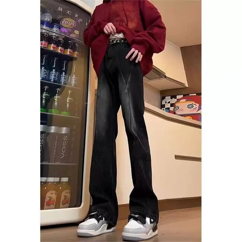 美式潮牌牛仔裤男拼接解构微喇直筒弹力修身裤子513ACK2703P43，男装牛仔裤，星座513A