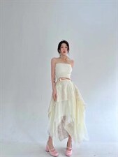 不规则针织抹胸上衣，抹胸，HE