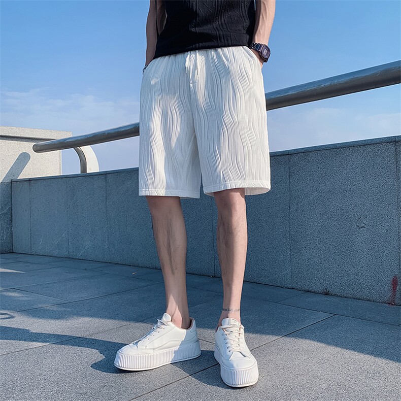 白色2023夏装精神小伙五分裤男青年运动短裤汉滩裤DK26-P35,控58,男装休闲裤,电商A108