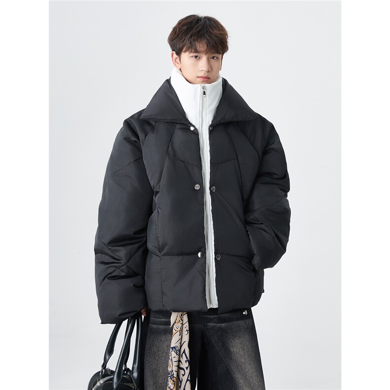 双层领PU皮拼接假两件棉服外套男冬季加厚MY1133-特P90,男装棉衣,星座403（原603-1）