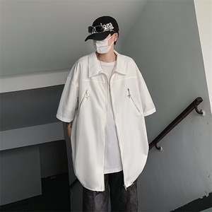 2023复古衬衫男夏装港风学生宽松新款男装上衣外穿CS0335-P35图片
