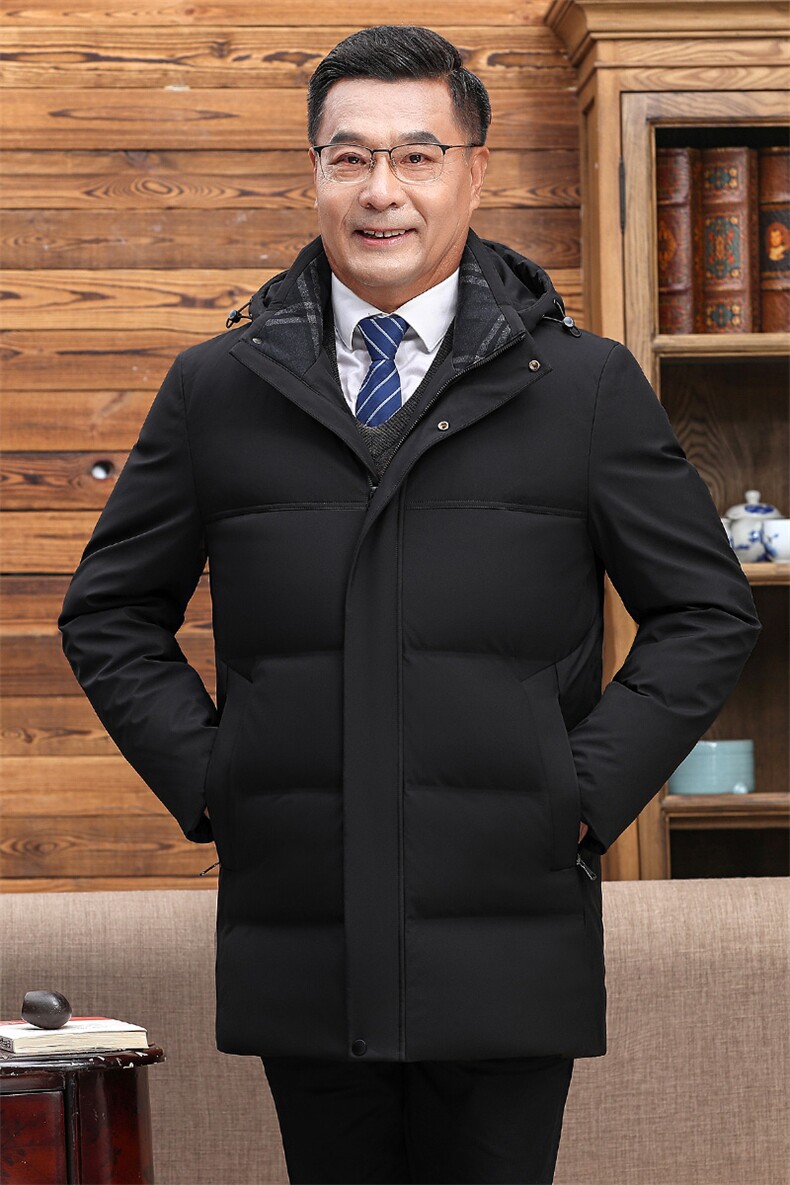 继续主推可拆卸帽中老年羽绒服外套男士加厚爸爸装羽绒服大衣,男装羽绒服,钱塘723