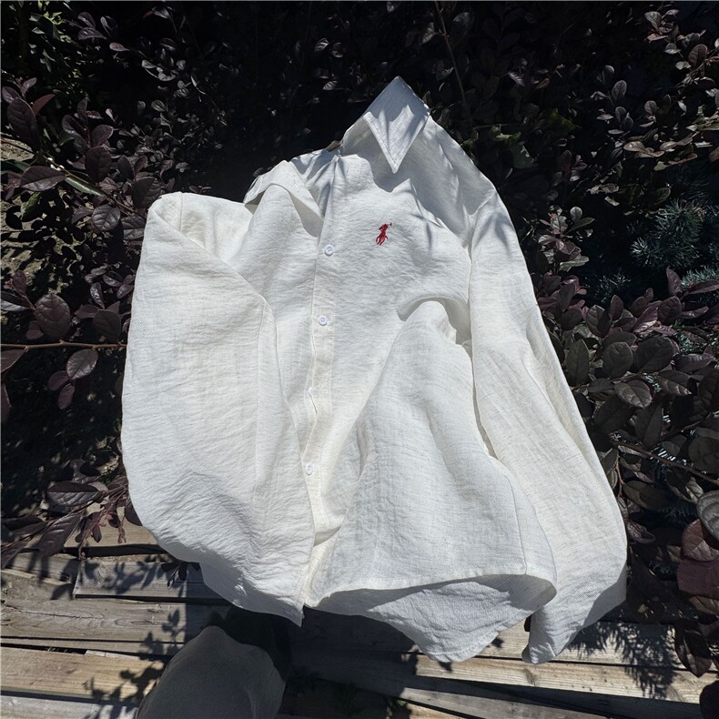 TS1风棉麻透气凉爽长袖刺绣衬衫慵懒学院高级面料有套装,男装衬衫,星座115A-1