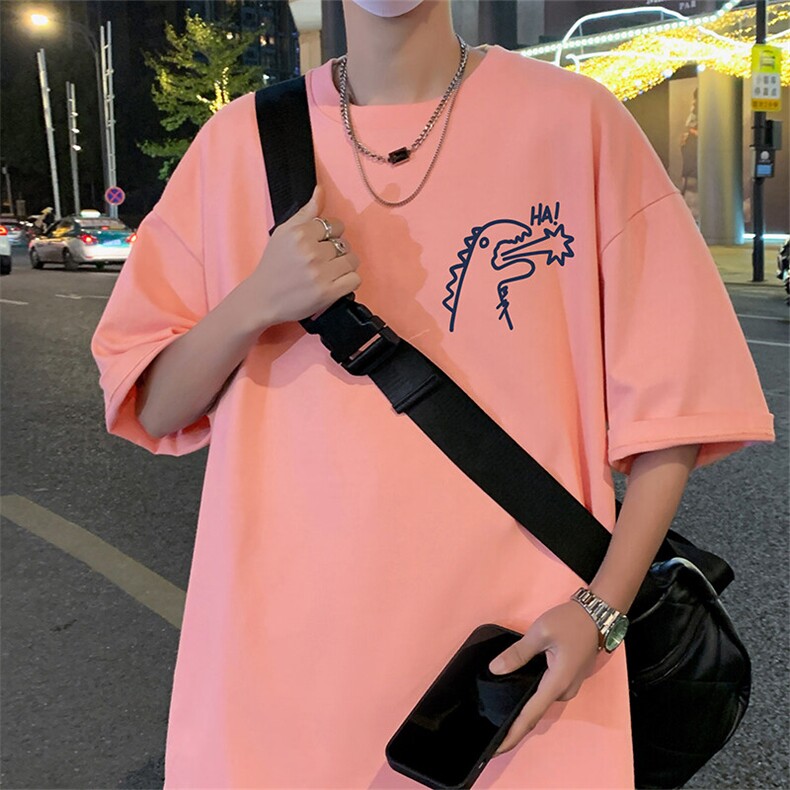 T739大码宽松纯棉运动圆领体恤衫oversize短袖T恤男重磅T,男装T恤,星座304A-1