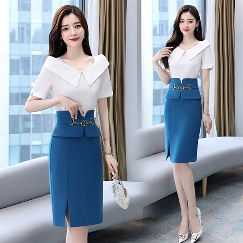 2023夏季新款时尚气质减龄上衣宽松舒适半身裙两件套，女装套装/套裙，卡杰菲