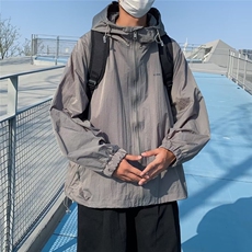 连帽长袖时尚外穿简约夹克多口袋百搭青春流行防晒衣，男装夹克，星座716-2