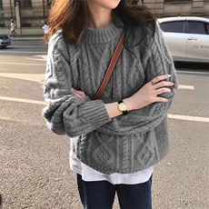 2025年秋季新款百搭女士麻花女士长袖套头衫，女装针织衫/毛衣，硕彦羊绒