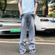 美式高街牛仔裤男韩版潮流个性帅2025秋冬季新款ins长裤RK982-P68，男装牛仔裤，星座412