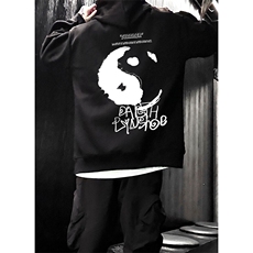 太极印花LOGO男女情侣潮牌连帽卫衣，男装卫衣，星座310A-4