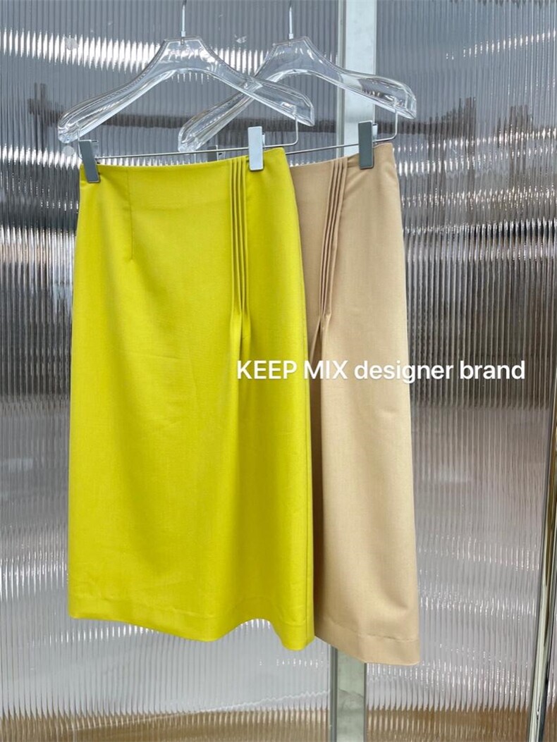 KP设计师款—打褶半身裙，女装半身裙，KEEP MIX