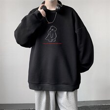 圆领卫衣男大码加厚加绒长袖t恤男S6140-P28加绒款-P33，男装卫衣，电商A040