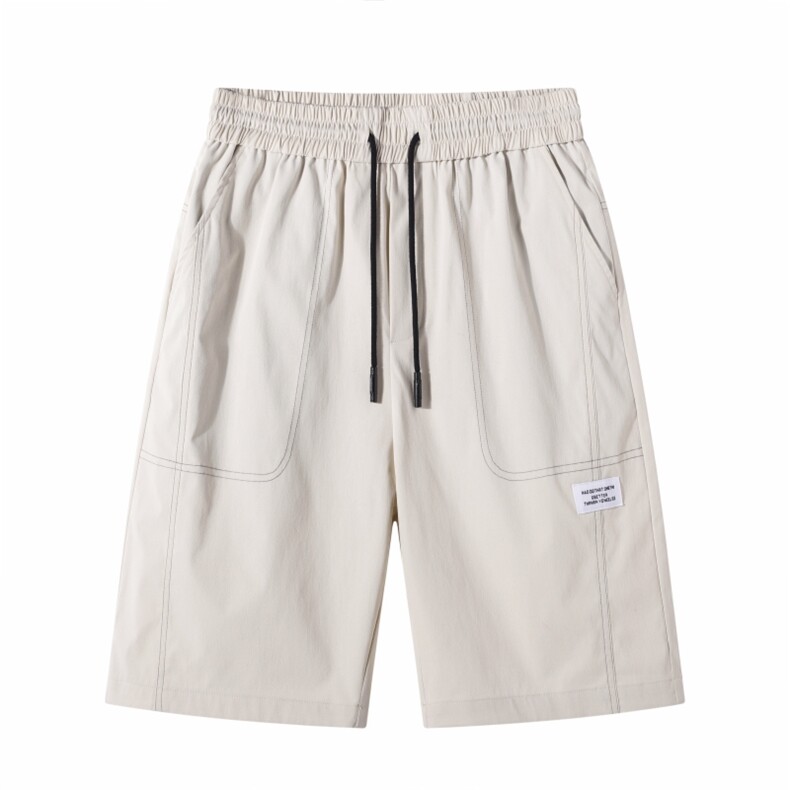 短裤男宽松日系白底潮流百搭休闲五分裤运动短裤325-P20控48，男装休闲裤，星座717