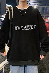 S6229-P28  秋季圆领卫衣男大码韩版宽松长袖外套图片