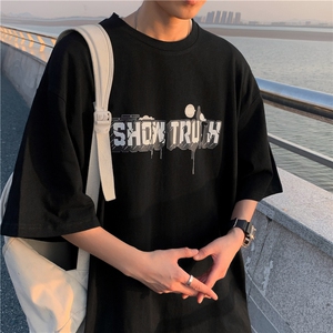 wassup candy短袖t恤男夏季港风ins潮流半袖嘻哈宽松原宿印花体恤图片