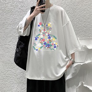 Q11206-P30 春夏季七分袖t恤男大码五分袖男短袖中袖   大皂风图片