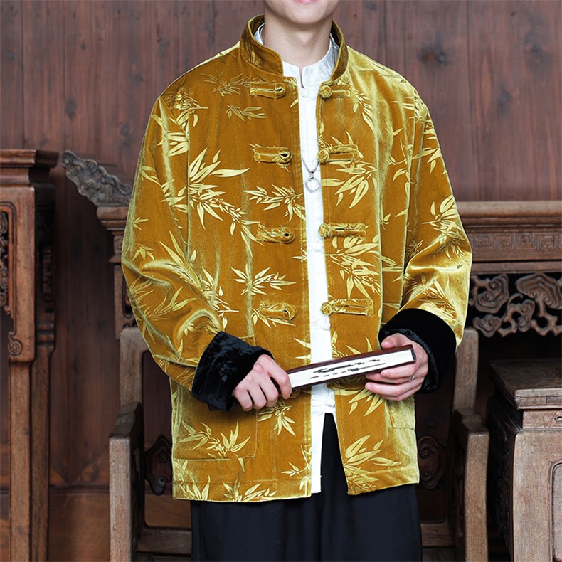 秋新款男大码风新中式丝绒压花外套夹克JK9913-P115-控188,男装夹克,电商A021
