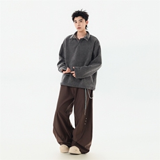 YK86135-P30加绒P35聚酯纤维秋冬季美式复古加绒长袖，男装卫衣，电商A086-1