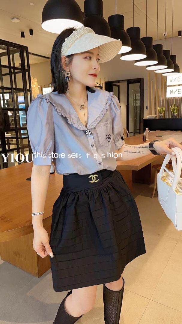 海军风天丝上衣，女装，玫丽梦