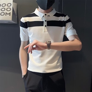 polo衫男夏季新款潮流短袖t恤男士潮牌修身百搭休闲翻领上衣图片