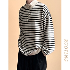 全棉现货潮牌宽松休闲条纹卫衣男上衣A351-AW2510-P75，男装卫衣，电商A351