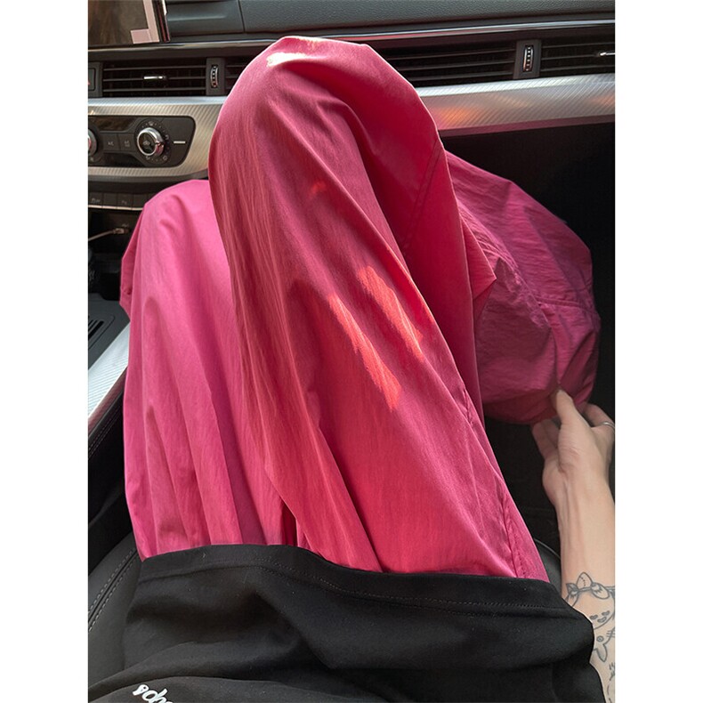 8XL-M多巴胺冰丝垂感慵懒山本裤男夏拖地裤子阔腿休闲裤KZ051P30图片