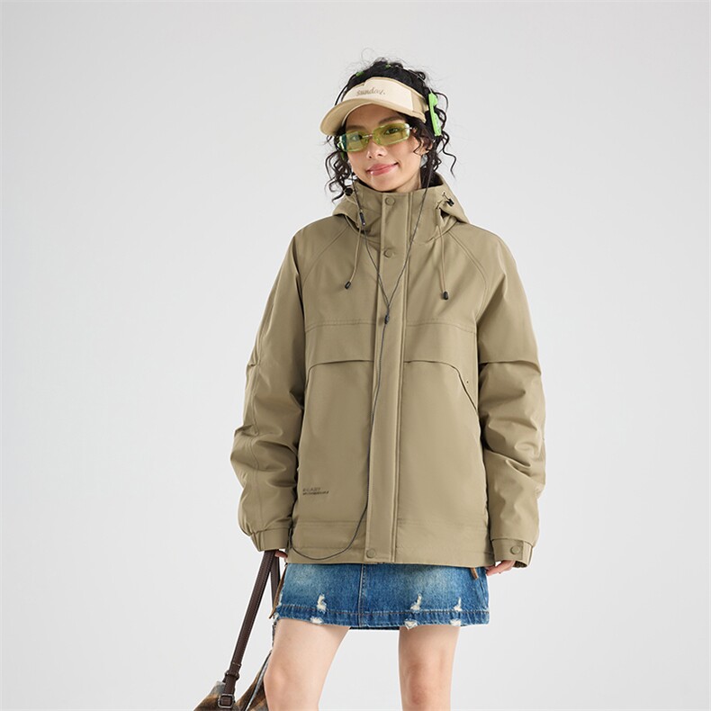 现货5W件冬季三防美式boxy解构连帽雪山冲锋衣棉衣男女棉服厚外套，男装夹克，电商A486