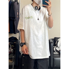 美式重磅刺绣短袖t恤夏季圆领宽松半袖情侣上衣T3631-特价P28，男装T恤，电商A007