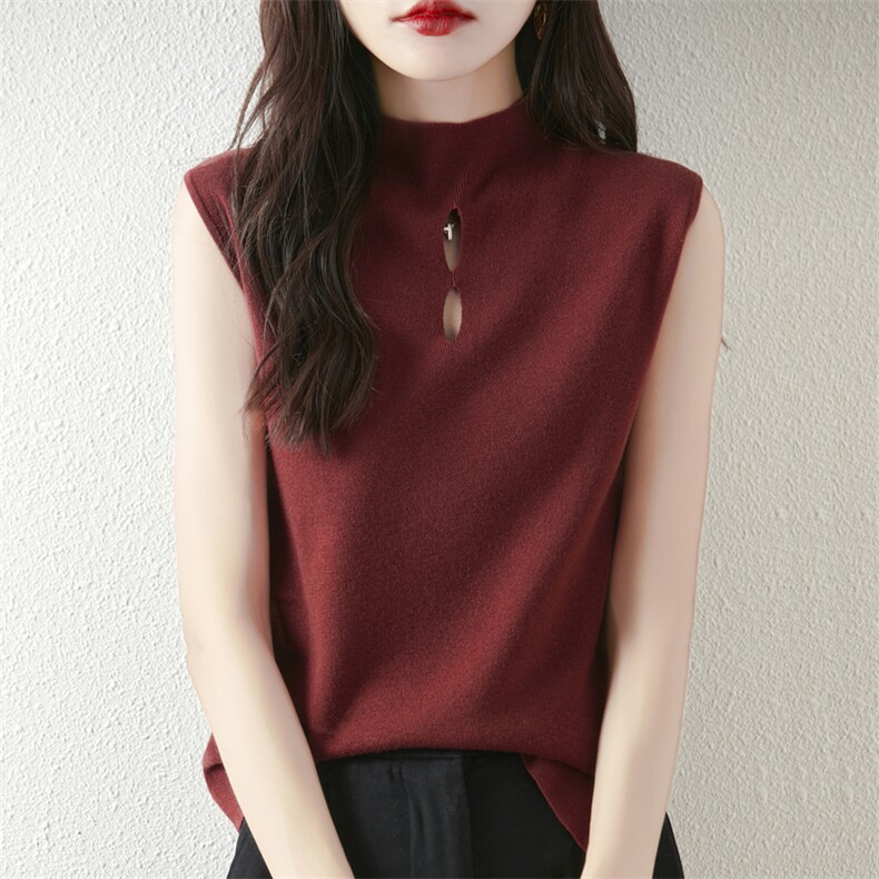 优雅知性女士无袖针织背心秋冬新款时尚百搭上衣，女装背心吊带，东远绒业