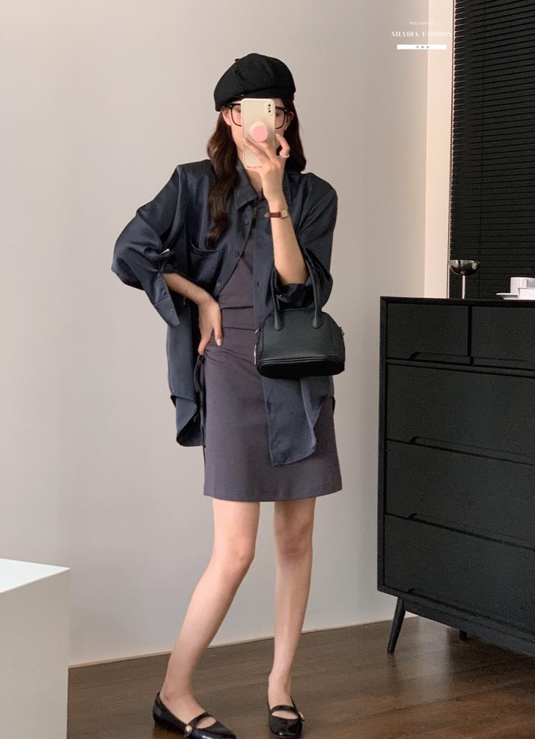 香丽迪网红chic高级感丝滑醋酸外披两件套,女装其它,香丽迪1
