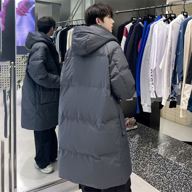 羽绒服男冬季新款港风宽松长款连帽白鸭绒外套YR928-P180(控价208,男装羽绒服,星座214-3