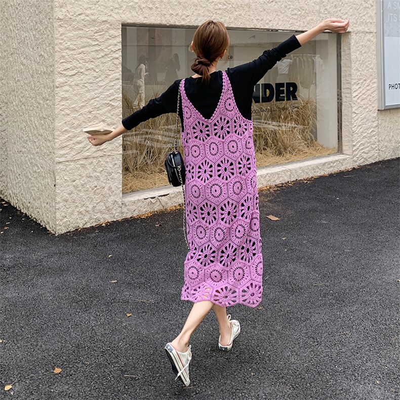 法式甜美减龄叠穿连衣裙女2025春秋季新款显瘦T恤长裙,女装连衣裙,新思路
