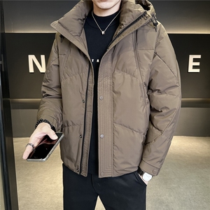 冬季店主风新款连帽标羽绒服男 短款保暖羽绒外套Y172-P210图片