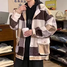潮流时尚慵懒新款毛呢大衣文艺百搭简约日系流行ins原宿气质，男装毛呢大衣，星座506A