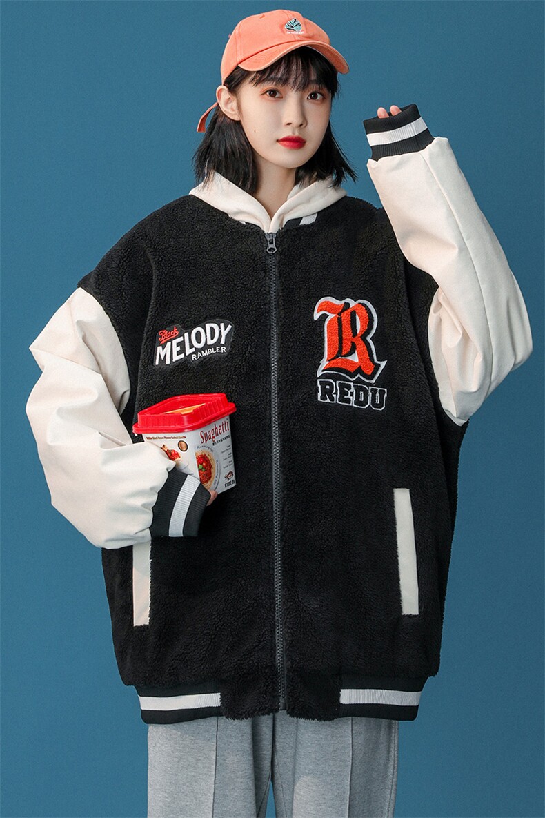 冬季学生百搭羊羔绒棉服加绒加厚棉衣外套男女8890-P115控价138,男装棉衣,电商A441-1