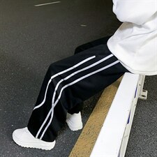 主推!潮流反光垂感阔腿拖地宽松休闲男女裤1004-1WK519P45控68，男装休闲裤，星座715