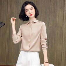 重磅真丝衬衫女2025春季新款高端百搭气质纯色桑蚕丝衬衣，女装衬衫，阿舍尔精品