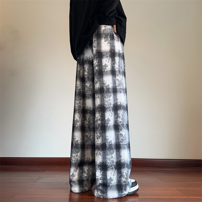 2024冬季新款内景大码德绒格子加绒裤M-5XHK24858-P50,男装休闲裤,电商A022
