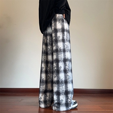 2024冬季新款内景大码德绒格子加绒裤M-5XHK24858-P50，男装休闲裤，电商A022