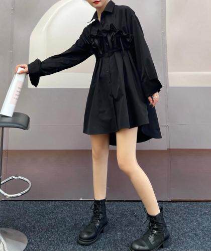 秋季新品，甜酷风，衬衣连衣裙，女装连衣裙，More-Lee