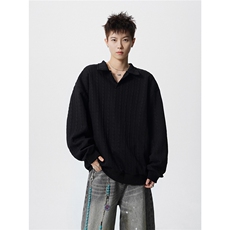 TWY27特P38控68polo圆领条纹情侣卫衣宽松外套男97聚酯纤维3氨纶，女装短外套，电商B370