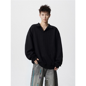 TWY27特P38控68polo圆领条纹情侣卫衣宽松外套男97聚酯纤维 3氨纶图片