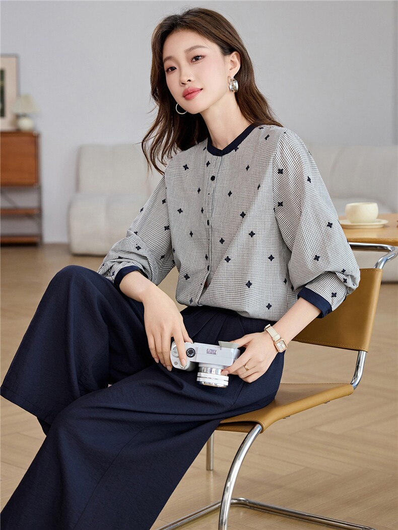 2026年春季新款时尚休闲淑女优雅套装裤两件套,女装套装/套裙,罗腾
