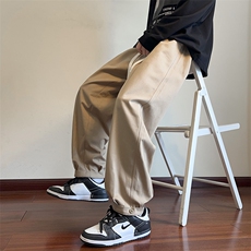 美式潮流休闲裤男港风宽松直筒拖地裤束脚裤卫裤KP832P45，男装休闲裤，星座1204-3