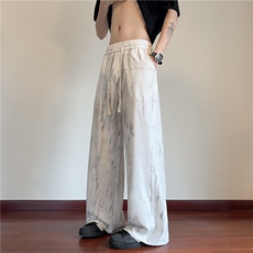 夏季新款冰丝凉感扎染印花百搭宽松休闲裤B315-K25572-特p30控58，男装休闲裤，电商B315