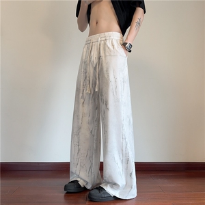 夏季新款冰丝凉感扎染印花百搭宽松休闲裤B315-K25572-特p30控58图片